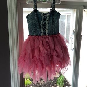 Denim pink tutu dress